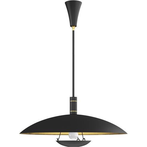 Wendell LED 21.5 inch Black / Brass / Black Pendant Ceiling Light